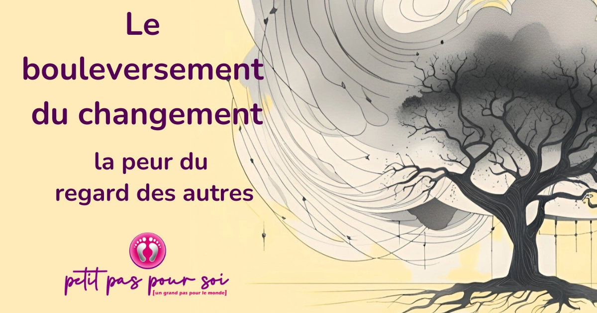 illustration arbre dans tempête, le bouleversement du changement, la peur du regard des autres