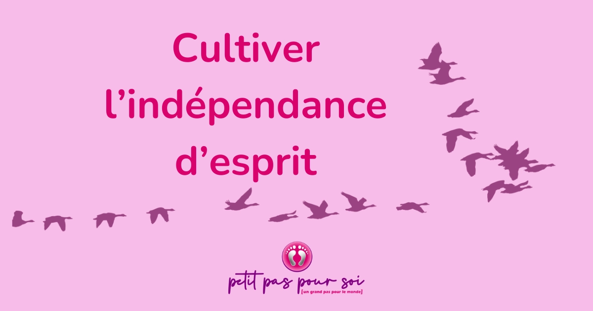 image rose avec silhouettes oiseaux qui volent, cultiver l'indépendance d'esprit