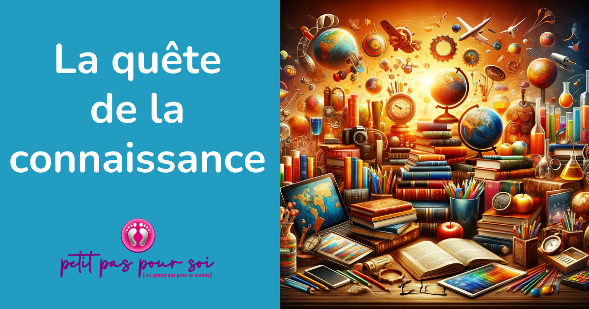 image avec livres, ordinateurs, monde pour illustrer la connaissance